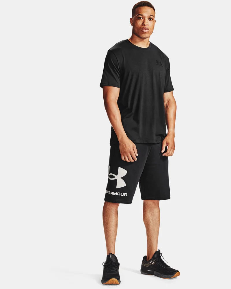 UNDER ARMOUR Black Men's UA Rival Fleece Big Logo Shorts for Men | Best Price UAE